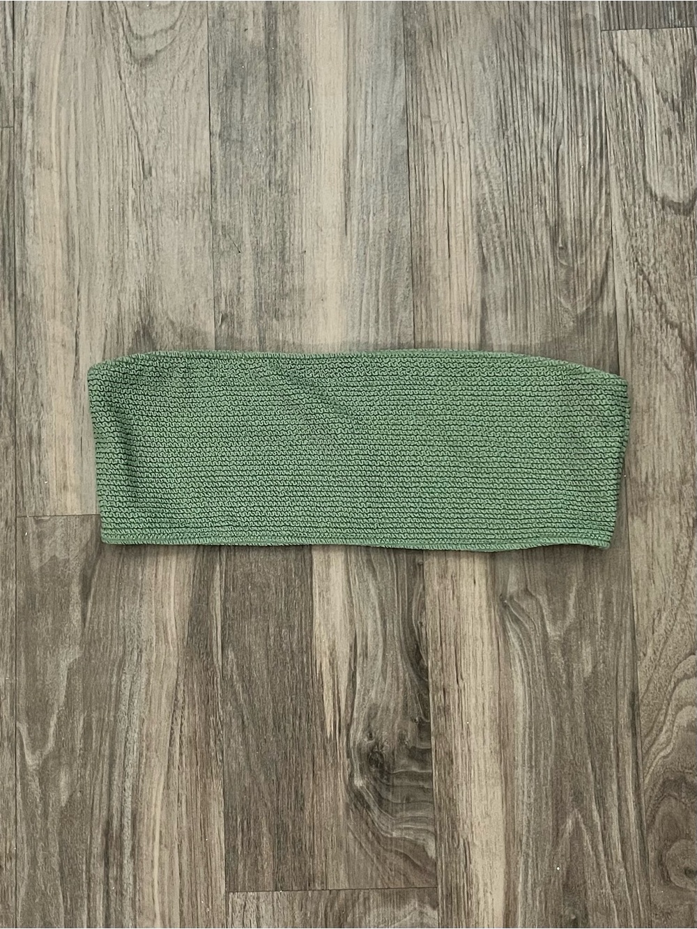 Kendall & Kylie green scrunch bandeau bikini top | Size Large